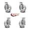 Service Caster 8 Inch V Groove Semi Steel Swivel Caster Set with Roller Bearings 2 Brakes SCC SCC-30CS820-VGR-2-TLB-2 - alternate 3
